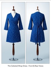 Star Print Wrap Mini Dress